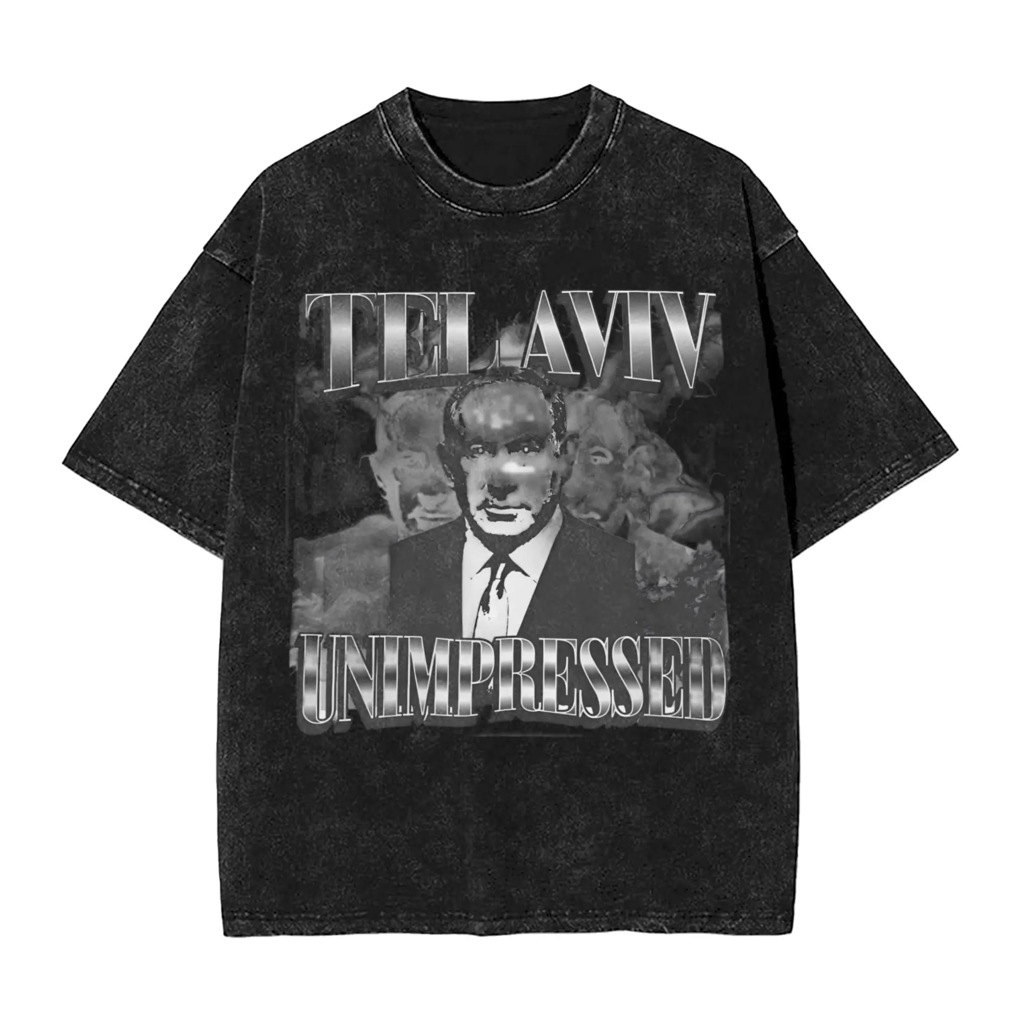 BYE-BYE BIBI Benjamin Netanyahu Leaves Office  Washed T Shirts Streetwear Hip Hop Fashion T-Shirts  Tee Shirt for Men Women