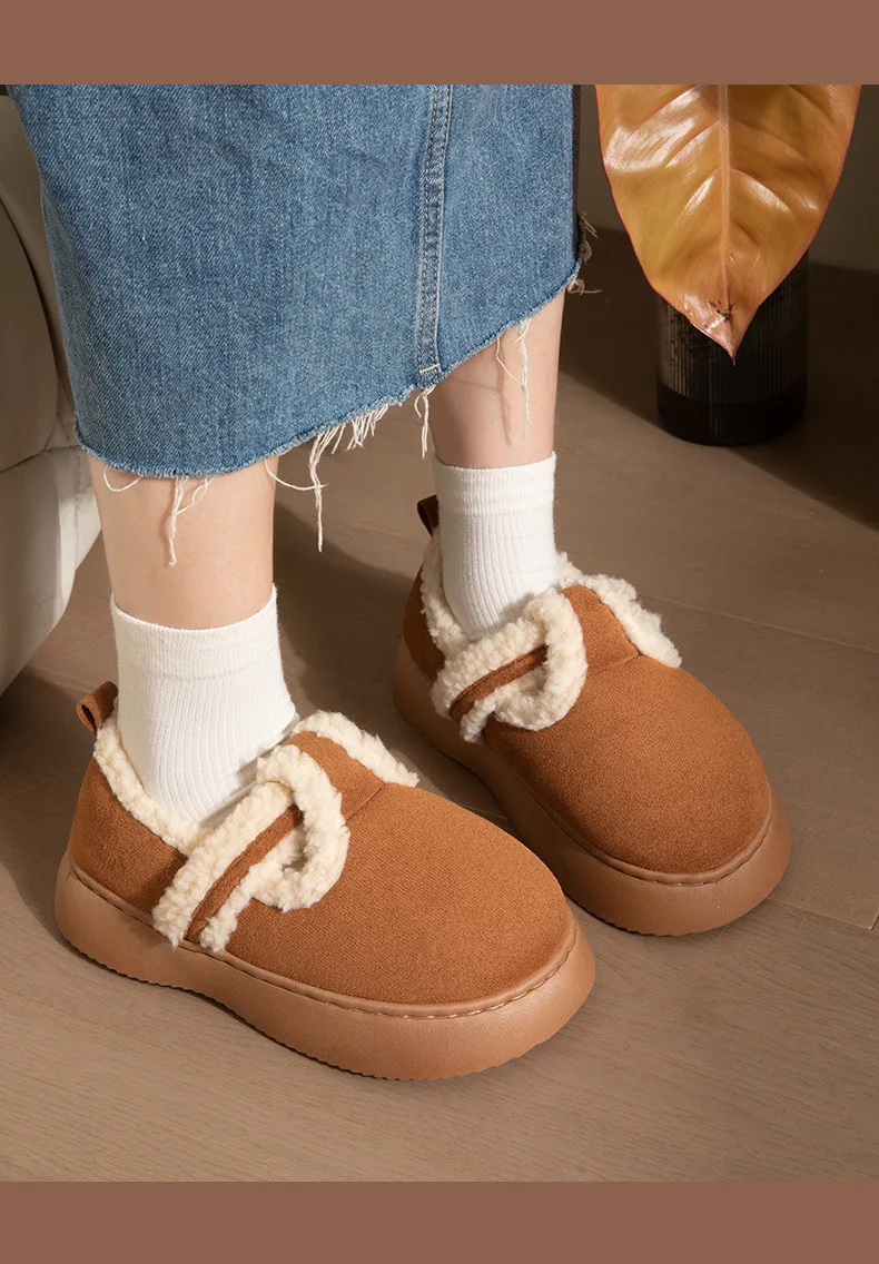 Shevalues Verstellbare, mit Fleece gefütterte Baumwollschuhe für Damen, rutschfeste Outdoor-Hausschuhe, Winter-Slipper, flauschige, gemütliche, warme Schuhe – Detail 21