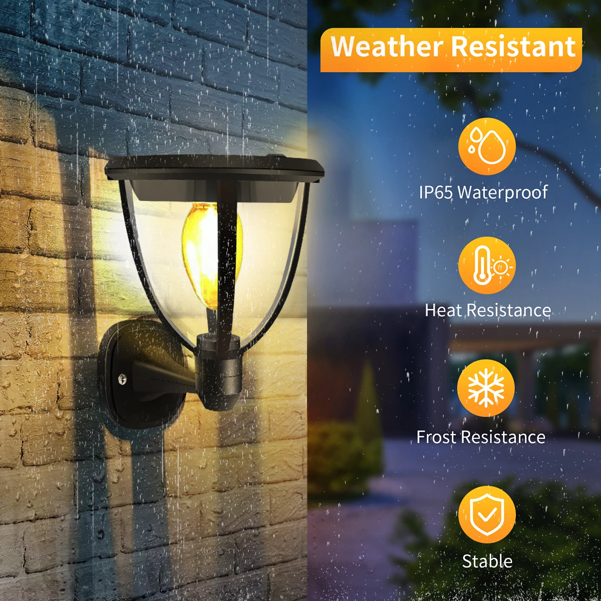 Solar Light Outdoor Solar Lamp for Garden Lawn Wall Decor Solar Bulb Light IP65 Waterproof Auto On Off 3 Installation Methods