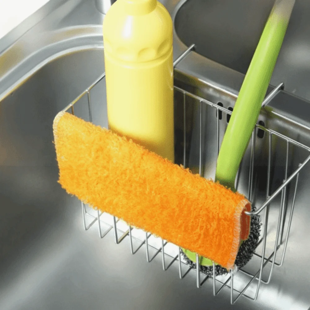 

Stainless Steel Kitchen Sink Hanging Basket Double Layer Rust Resistant Kitchen Drying Rack Hanging Installation