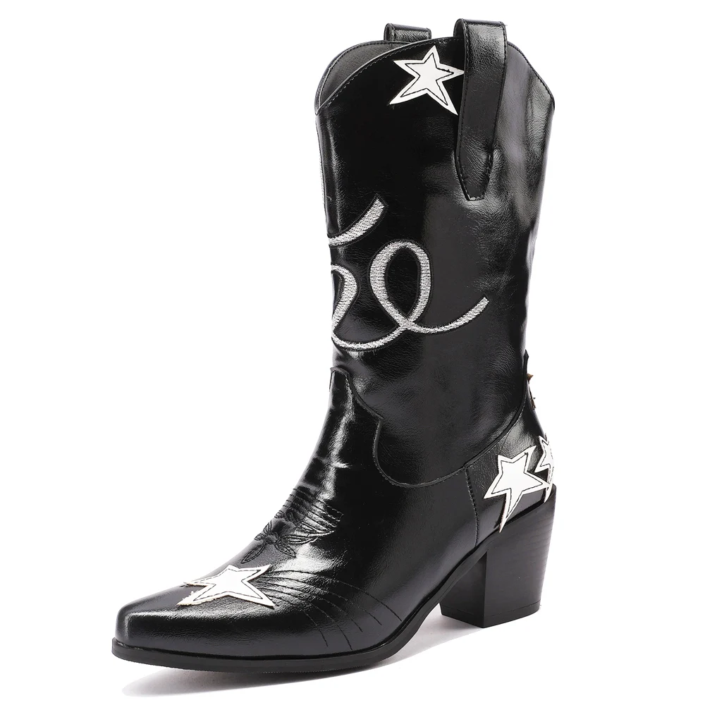 2026 Embroidery Western Cowgirl Ankle Boots For Women Autumn Winter Shoes Ladies Cowboy Boots Booties