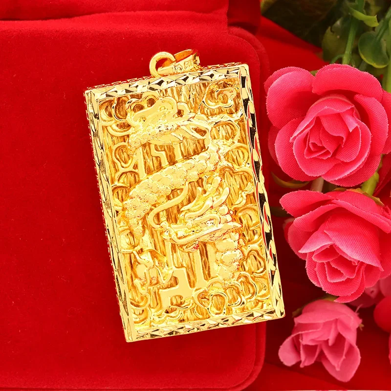 

Vietnam Pure Gold Color Pendant for Men Men's Charming Dragon Pendant Brass Gilded Dropshipping Bts Men Gold Jewelry Gifts