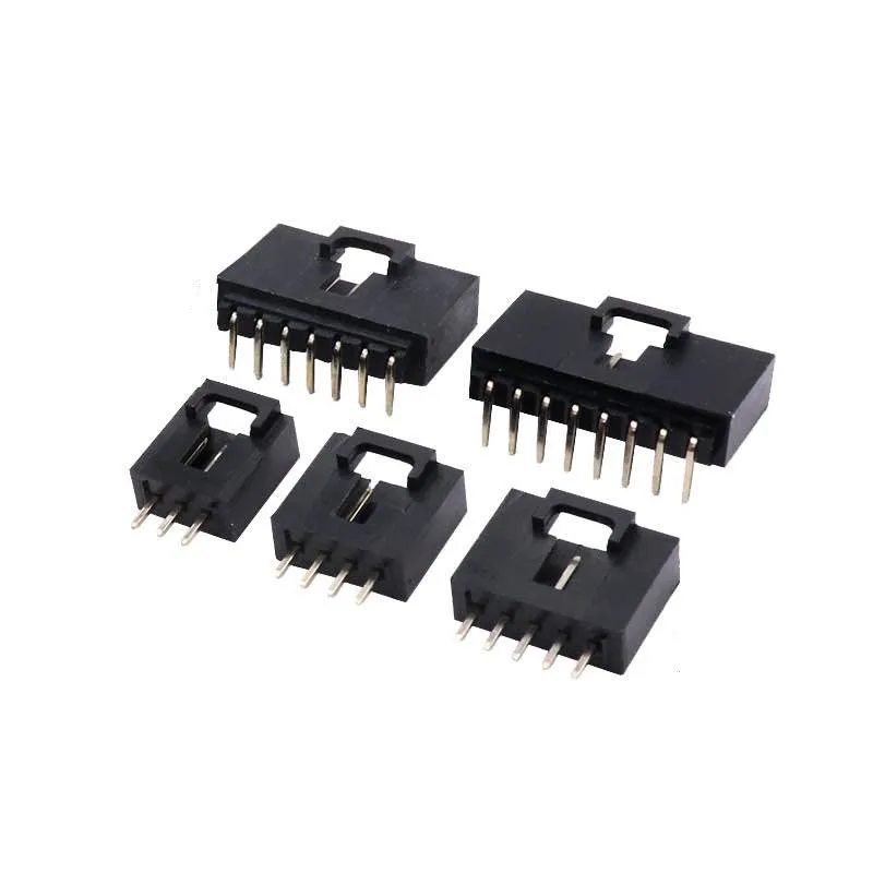 10Pcs MX2.54mm Dupont Connector Housing 2 3 4 5 6 Pin Single Row with Belt Buckle Straight & Curved Pin Header