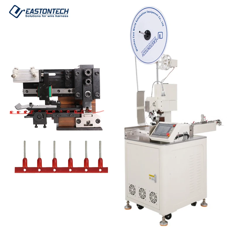 EASTONTECH EW-21D Fully Automatic Wire Crimping And Insert Insulated Sleeve Machine Wire Cutting Stripping Tin Dipping Crimping