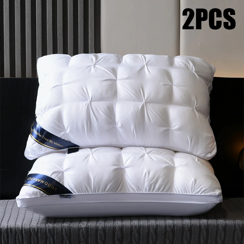 Juego de almohadas para dormir de 2 piezas, almohadas de cama de apoyo suaves, adecuadas para espalda, estómago o almohadas de hotel de lujo para dormir lateral