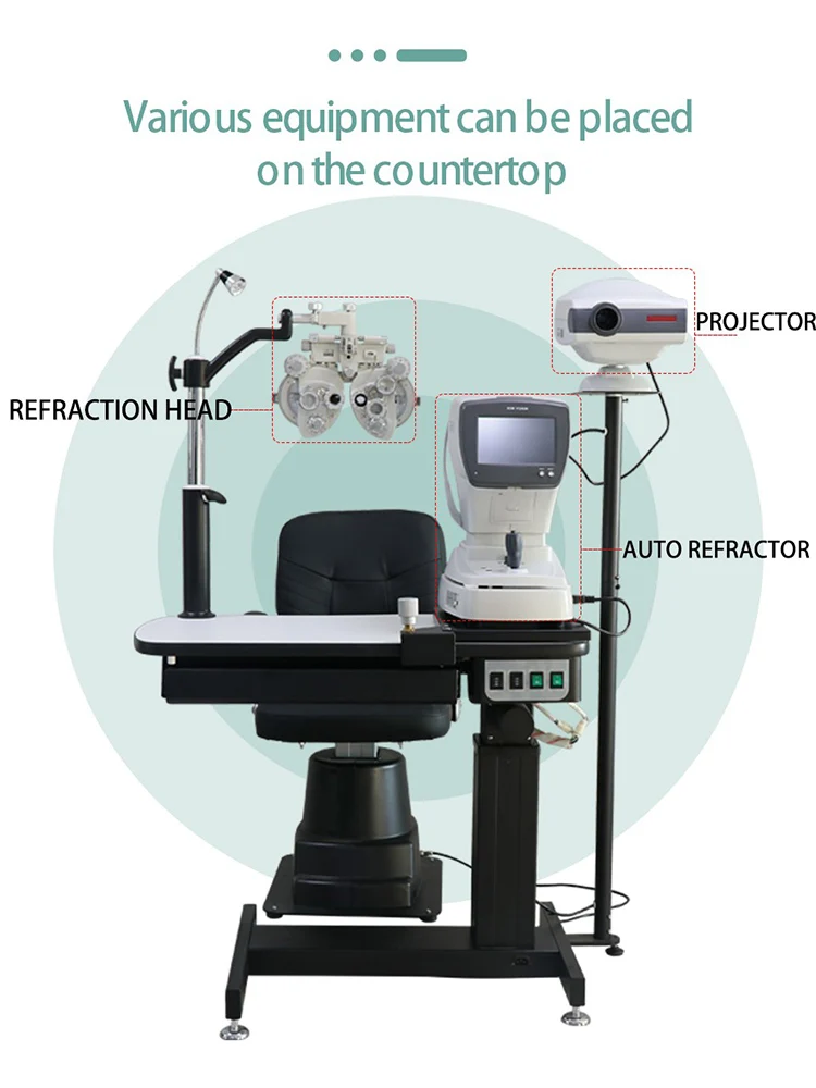 C-190A Ophthalmic Instrument Medical Equipment Comprehensive Optometry Combination Combined Electric Table and Chair Unit