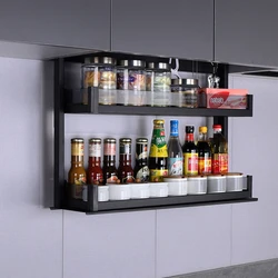 Intelligent electric hanging cabinet lifting basket,kitchen cabinet seasoning basket up&down elevator Intelligent touch sensing
