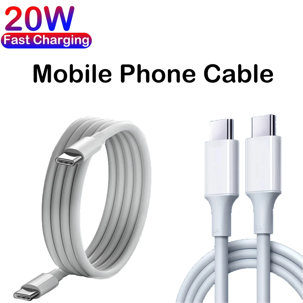Cable de carga súper rápida para teléfono inteligente, 20W, 5A, tipo C a tipo C, para iPhone 15, Xiaomi, Samsung, Huawei, accesorios para teléfono móvil