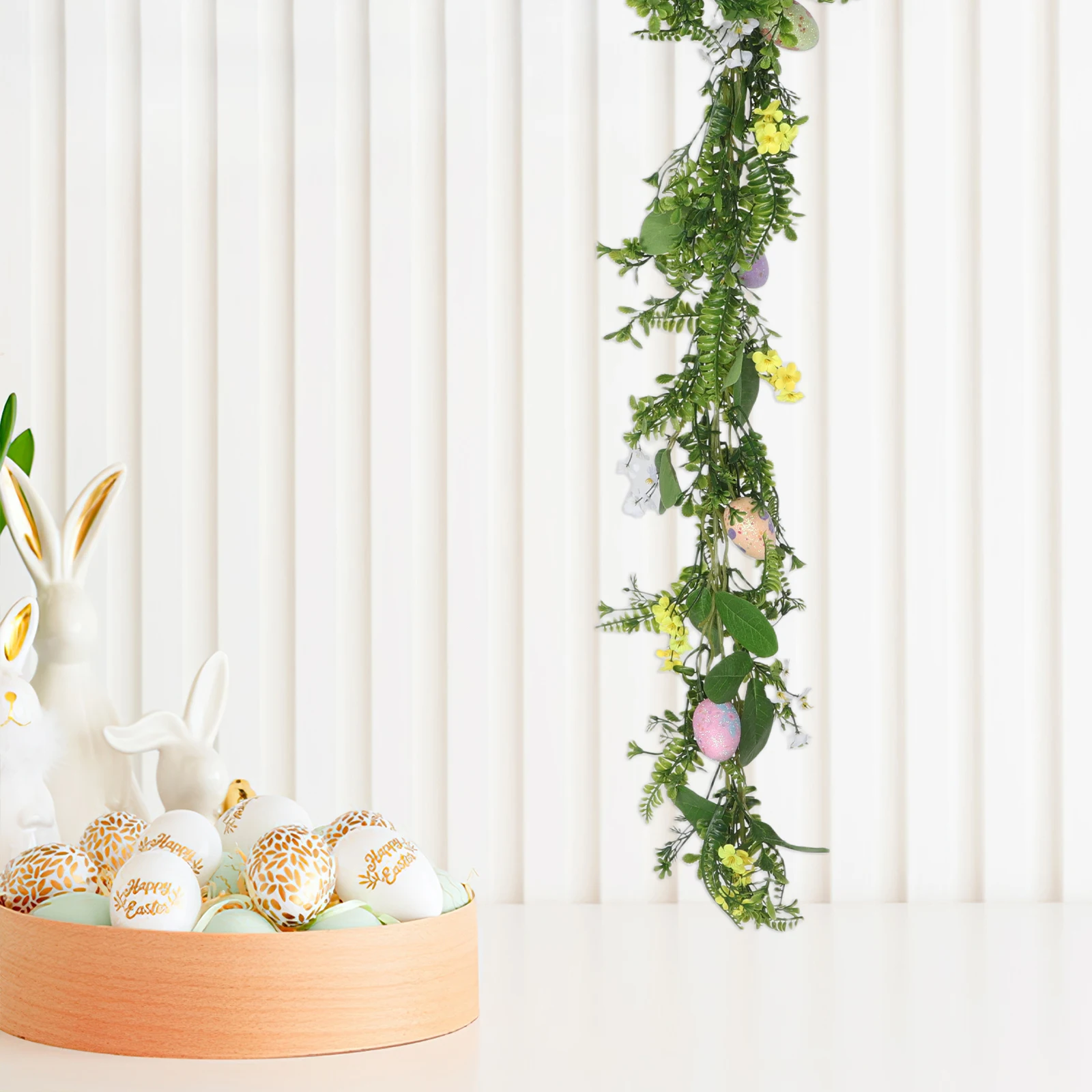 

1pcs Easter Egg Decoration Artificial Greenery Garland Wall Hanging Faux PlantsFlower Vine Indoor Outdoor Home Decor