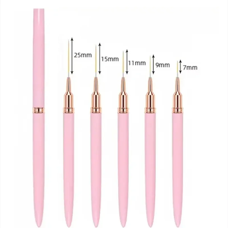 

5pcs Nail Art Liner Brush Set UV Gel Nail Brushes Kits French Stripe Line Painting Drawing Flower Pen Professional Manicure Tool