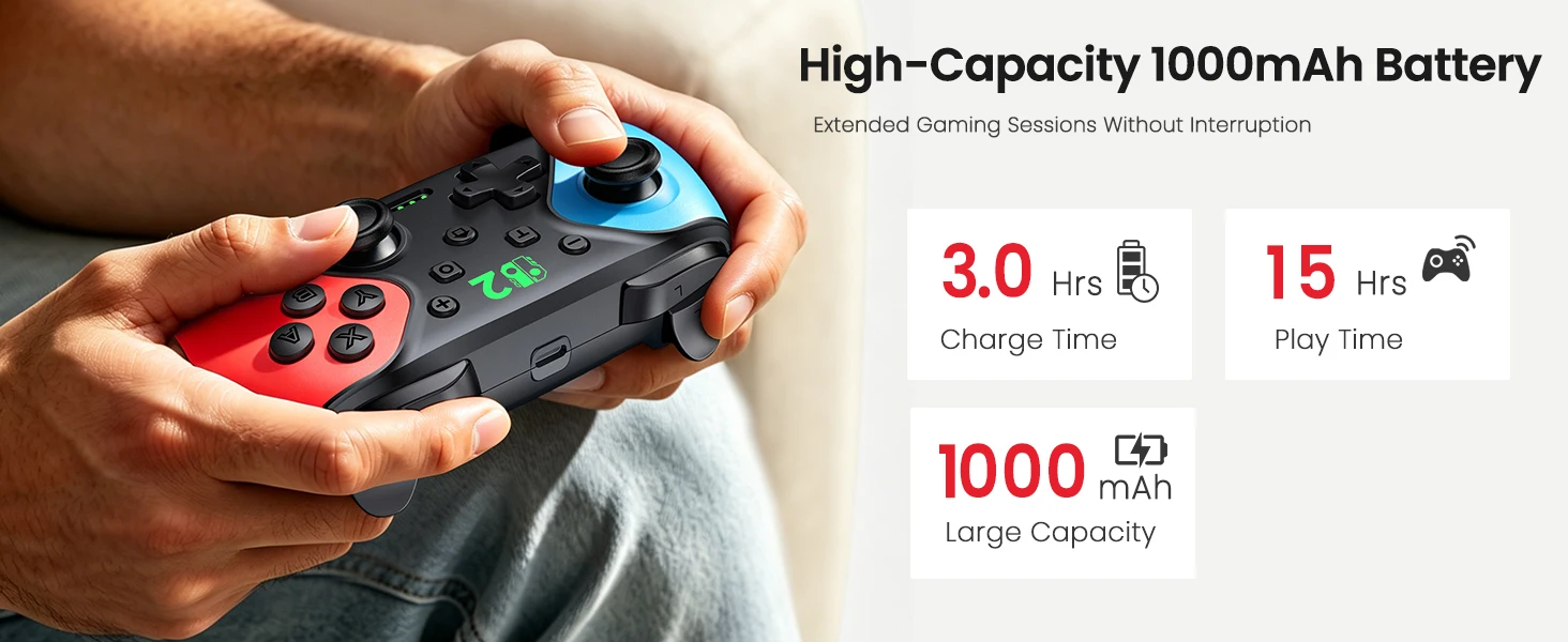 Dinofire Wireless Bluetooth RGB Controller for Nintendo Switch/Switch OLED/Lite Mobile Wired PC Gamepad Multi-Function Joystick