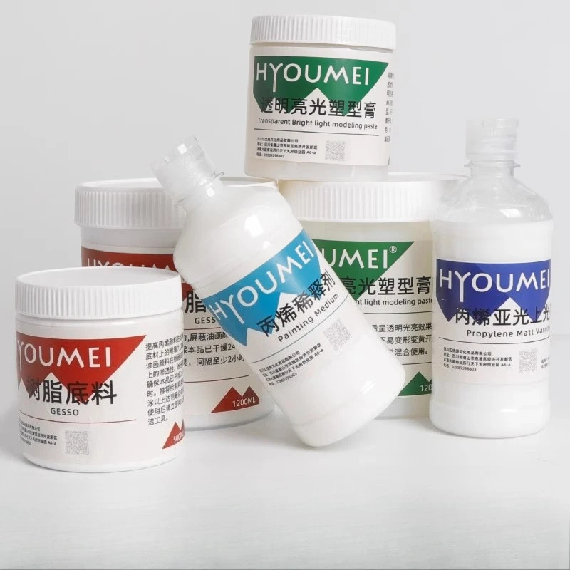 500g/1200g Modeling Paste Resin Base Diluent Acrylic Oil Painting Medium for Improve Pigment Adhesion