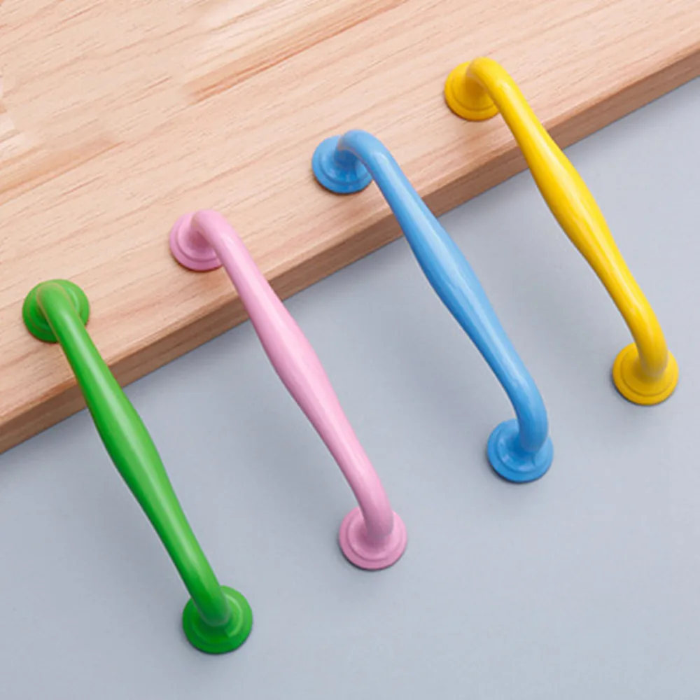 

96 128mm modern simple fashion color furniture door handle blue yellow pink green drawer cupboard dresser kitchen cabinet knob 5