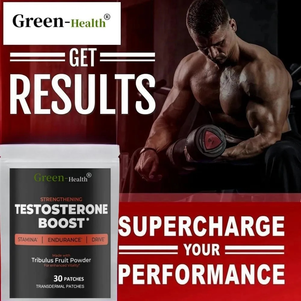 30 Patches Testosterone Booster Transdermal Patches for Men with Tribulus Terrestris Increase Nitric Oxide Enhance Performance