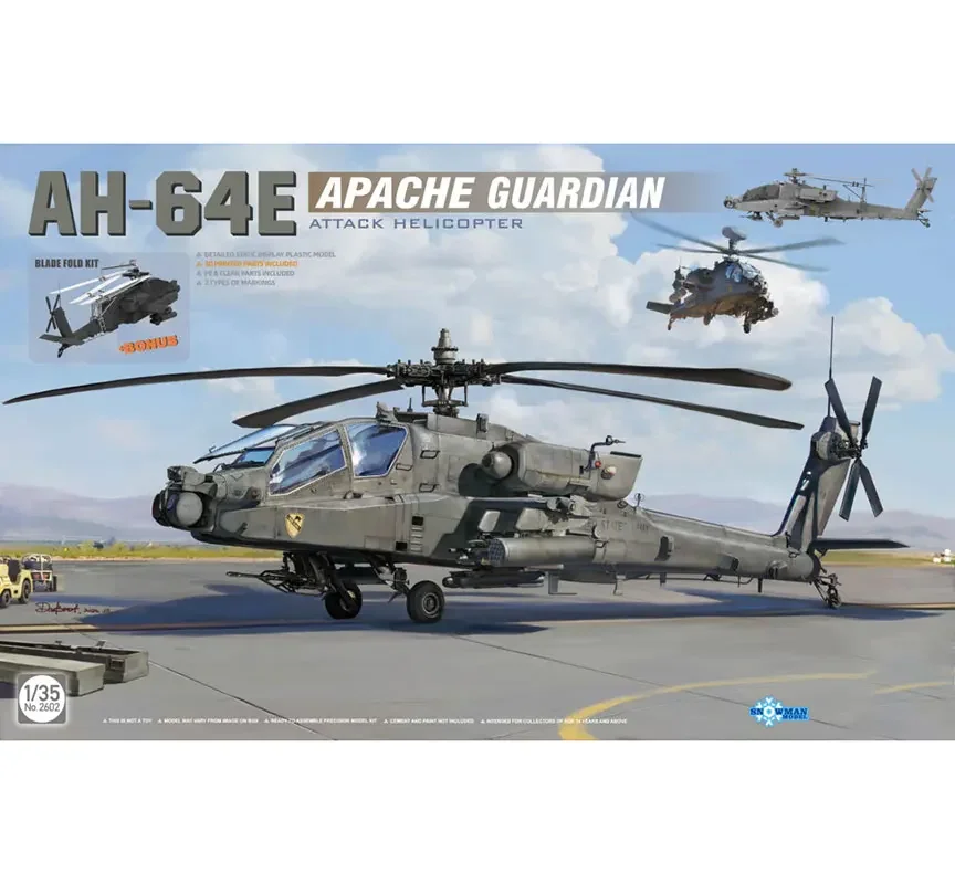 Snowman Model SP2601/2602 Assembled Model Kit AH-64D/E Longbow Apache Guardian Gunship 1/35