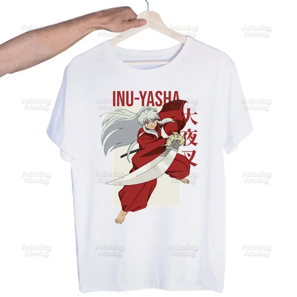 Inuyasha Sesshoumaru Higurashi Kagome męska koszulka śliczna koszula z nadrukiem moda męska T-Shirt dla mężczyzn Casual topy z krótkim rękawem