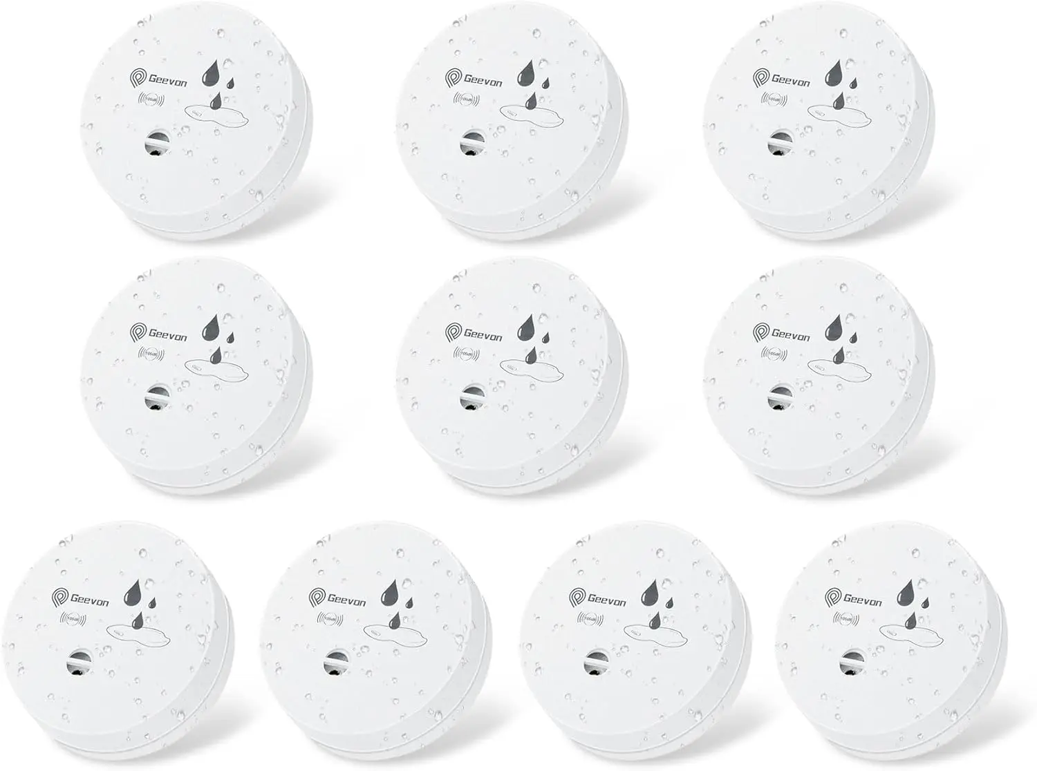 

10-Pack Water Leak Detectors with 100dB Alarm for Home Basements, Bathrooms, and More