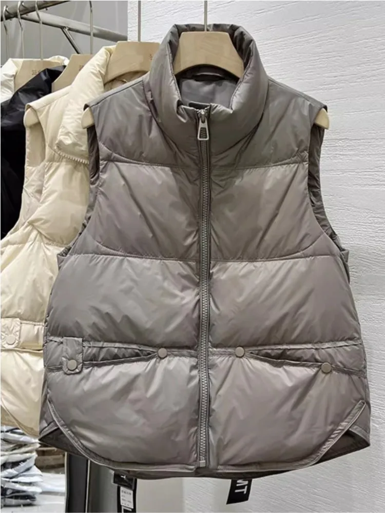 Down Cotton Vest Jacket For Women In Autumn And Winter, New Stand Up Collar Design, Versatile And Stylish Vest