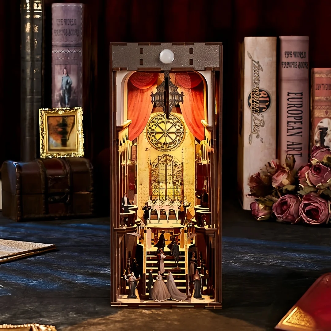 بيت أوبرا باريس، مكتبة الكتب، كوخ DIY، ديكور المنزل، كوخ، التخرج، هدايا عيد ميلاد الذكور والإناث، مكعبات البناء