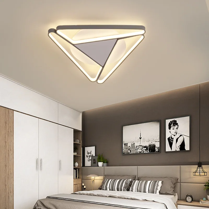 Lustre LED de alumínio triangular, Modern Living Room and Bedroom Chandelier, Decoração para casa, Lustre de cozinha, 2023