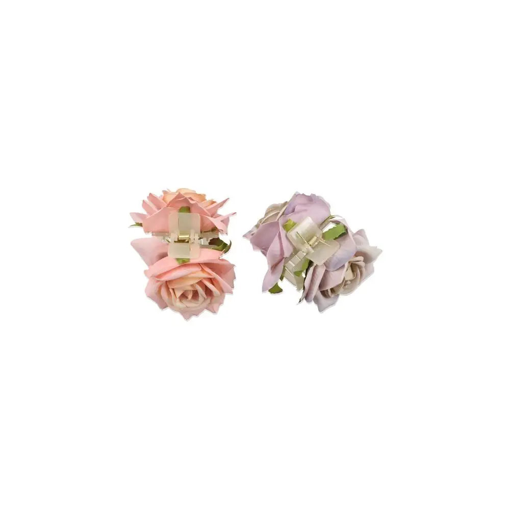 Fashion Peony Flower Flower Hair Claw Cloth Shark Clip Rose Hair Clip Ponytail Clip Korean Style Headwear Large Shark Clip Daily