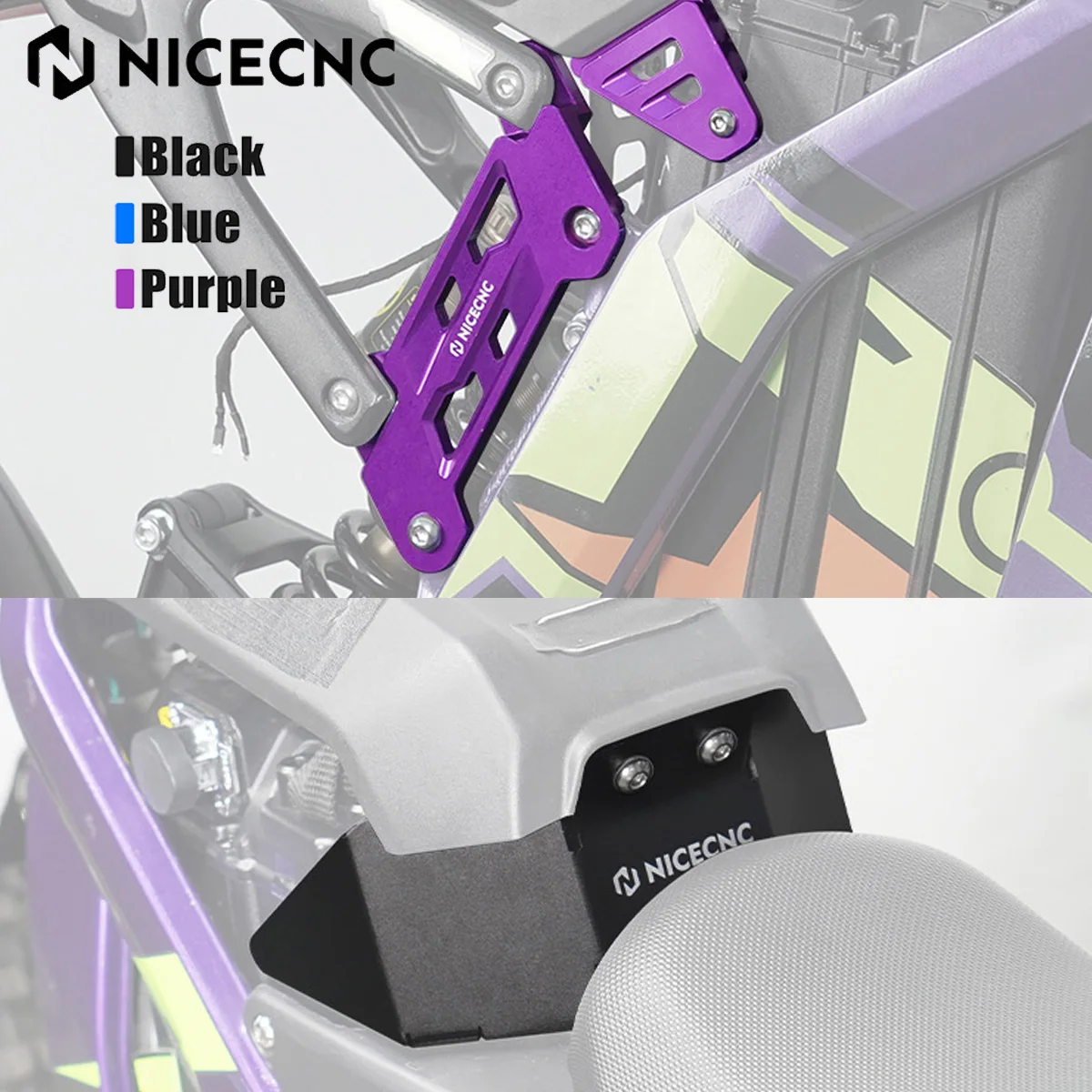 NICECNC For 2025 2024 2023 Surron Light Bee X S L1E Surron Ebike 50MM Seat Riser Battery Lid Latch Extender Heighten Bracket Kit