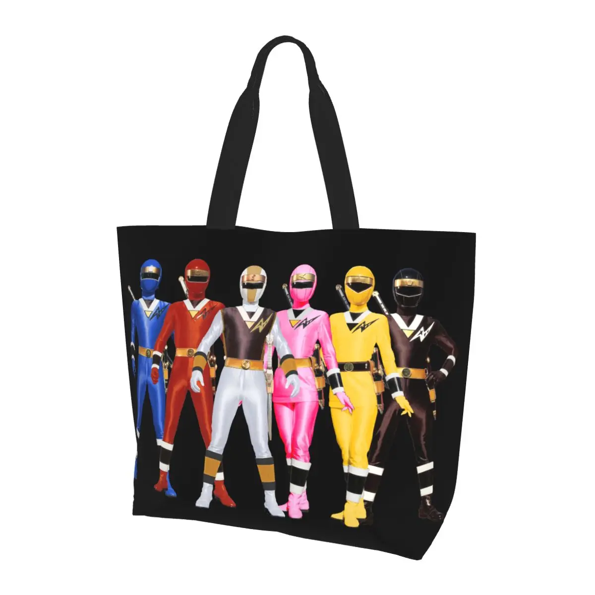 

Mighty Morphin Power Ranger Shopping Tote Bag Canvas Large Capacity Shoulder Bags Shopper Grocery Handbag for Women