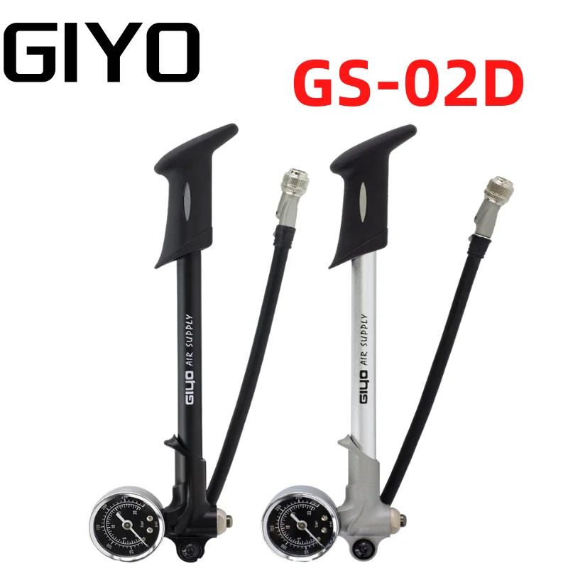 GIYO Foldable 300PSI High-Pressure Bike Air Shock Pump With Lever & Gauge for Fork and Rear Suspension Mountain Bicycle GS-02D