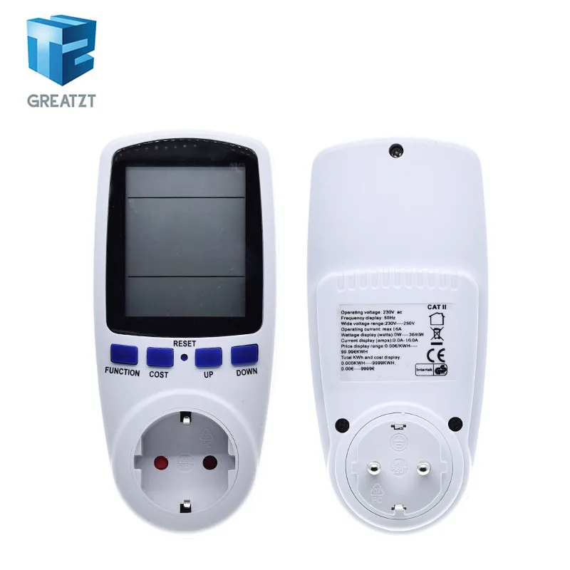 

EU Digital Wattmeter Power Meter Energy Meter Voltage Wattmeter Power Analyzer Electronic Energy Meter Measuring Outlet Socket