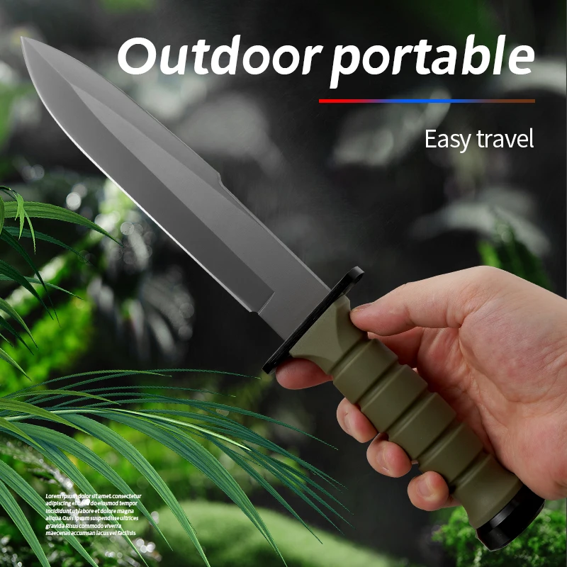 1PC Outdoor camping straight knife, jungle exploration, survival knife, survival, hunting, high hardness, wood chopping knife