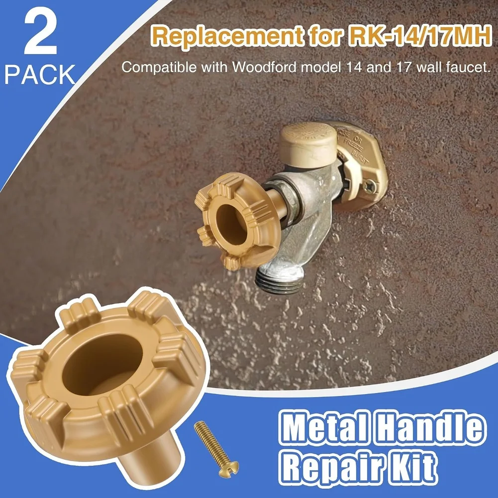 Repair Kit Gold Handle Repair Kit Sturdy Metal Construction Tight Leak-resistant Fit For Outdoor Faucet Repair