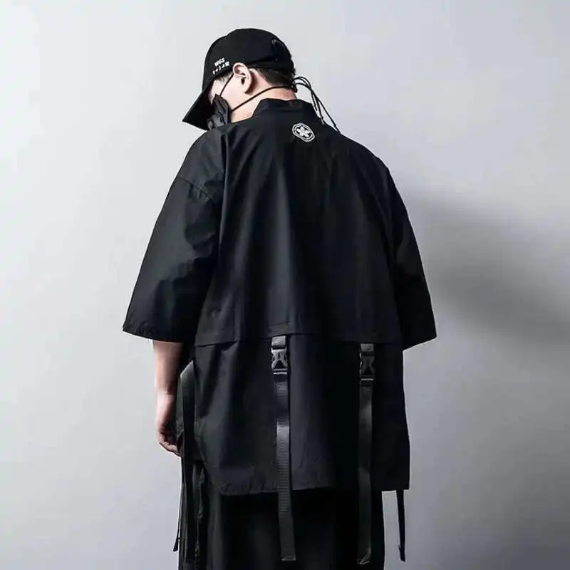 HKSH China-Chic Summer Ins Tactical Taoist Robe Men\'s Dark Fashion Hip Hop Ninja Windbreaker Men\'s Loose Fashion Top Coat HK1953