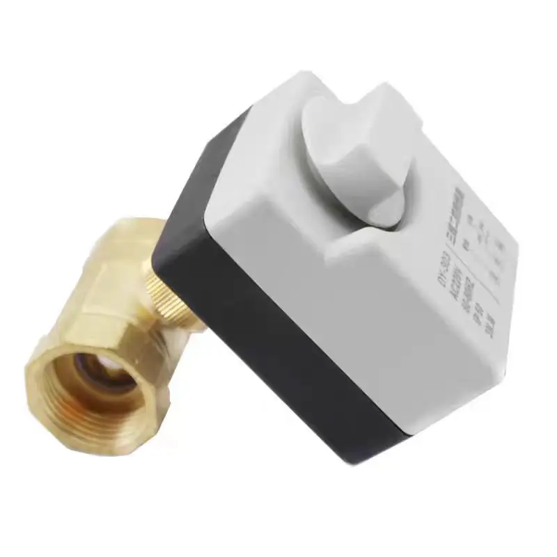Integrated electric ball valve 2-way 3-way AC220VAC24 three-wire double control brass electric ball valve