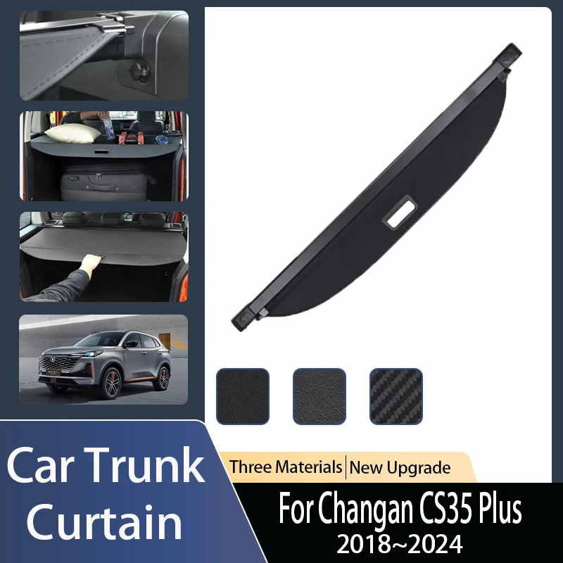 

Car Rear Trunk Curtain Covers For Changan CS55 Plus MK1 2018~2024 Security Shade Luggage Rack Partition Shelter Auto Accessories