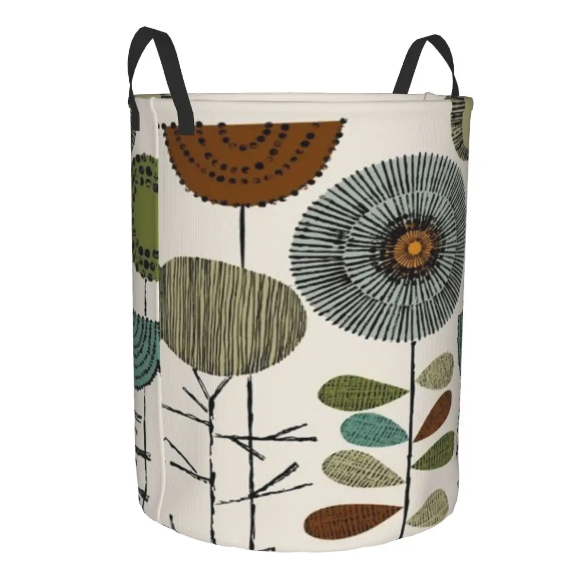 Scandinavian Floral Orla Art Laundry Hamper Large Storage Basket Orla Kiely Mid Century Modern Kids Nursery Toy Organizer