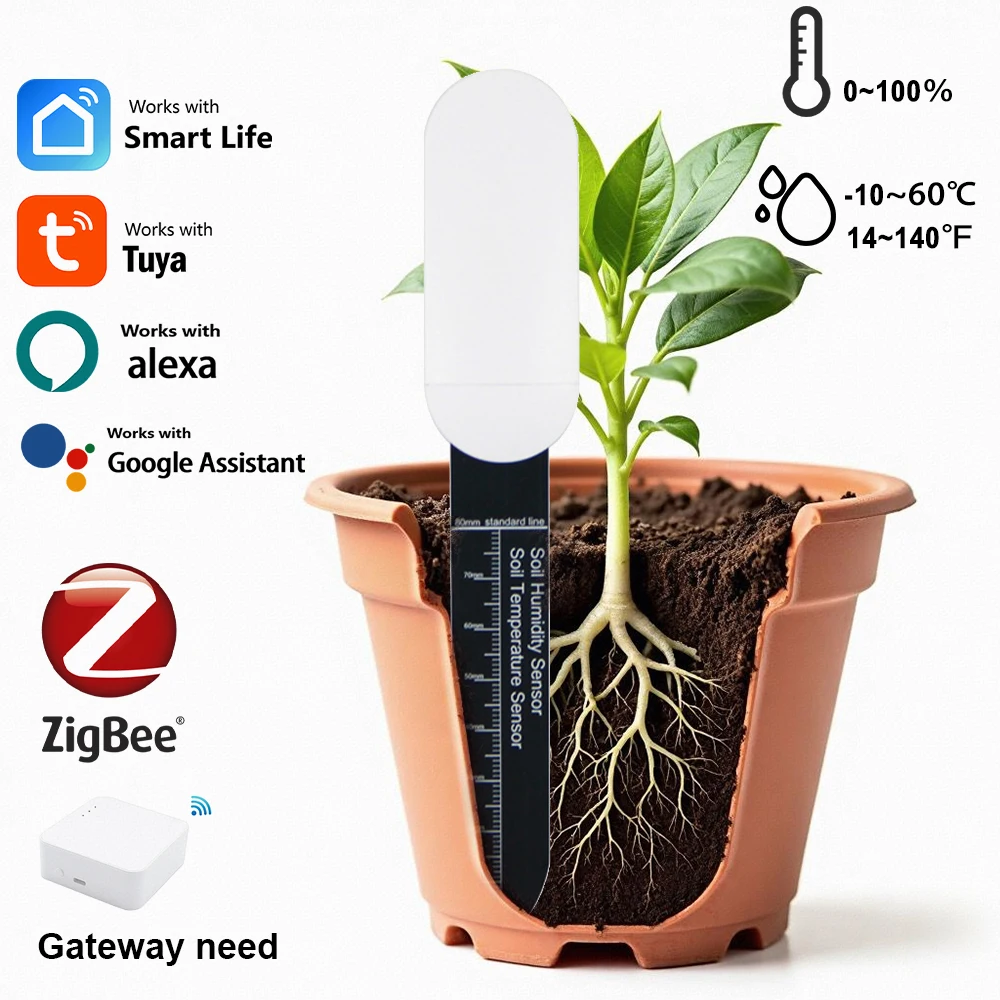 

ZIGBEE датчик влажности почвы монитор тестер растений цветочный горшок гигрометр почвы уход за садом измеритель влажности посадки детектор инструмент