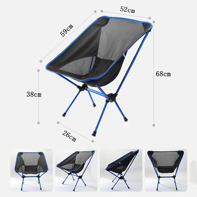 Camping Folding Chair Outdoor Portable Lazy stool Aluminum Moon Chairs Lazy Back Chair Fishing picnic park