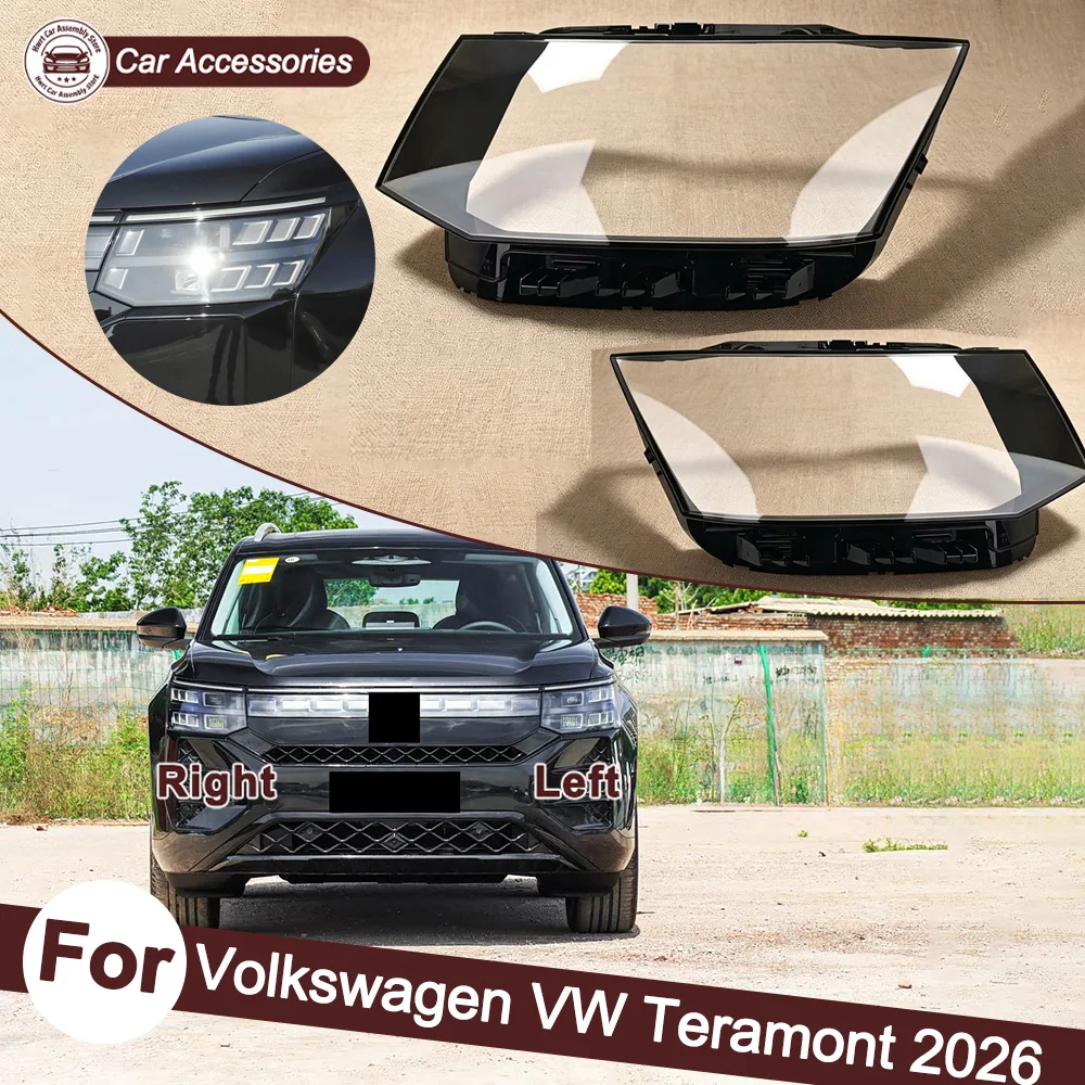 Für Volkswagen VW Teramont 2026 Vordere Scheinwerferabdeckung Transparente Maske Scheinwerfer-Lampenschale Ersatz für Original-Lampenschirm Plexiglas