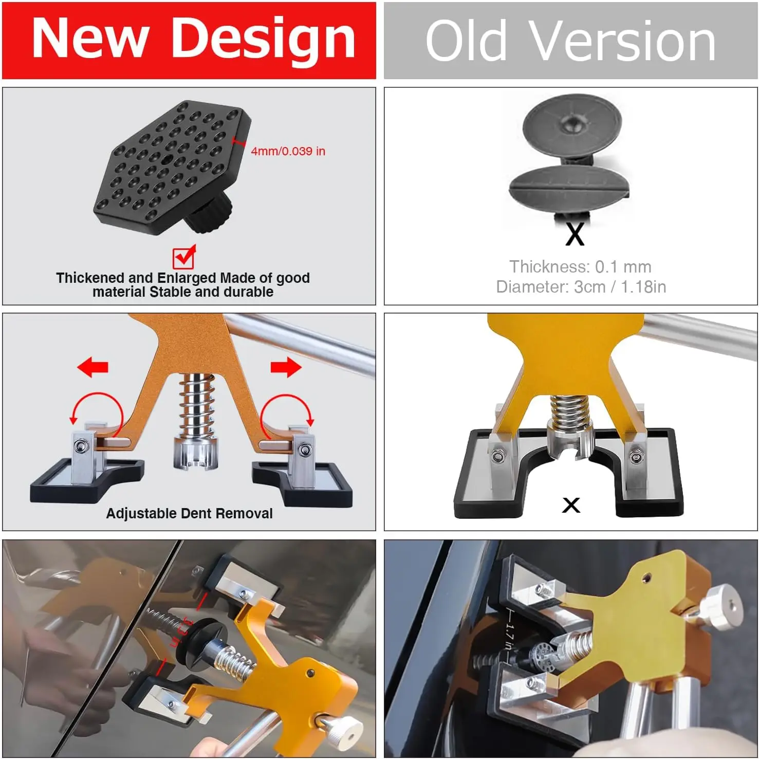 

Car Dent Puller Repair Kit - Golden Lifter, Universal Paintless Dent Repair Tool with Slide Hammer & Glue Gun