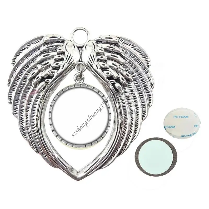 Fashion Angel Wing Pendant Hot Transfer Printing Blank Pendant for DIY MDF Jewelry Decor Sublimation Wing Ornament Q6RB