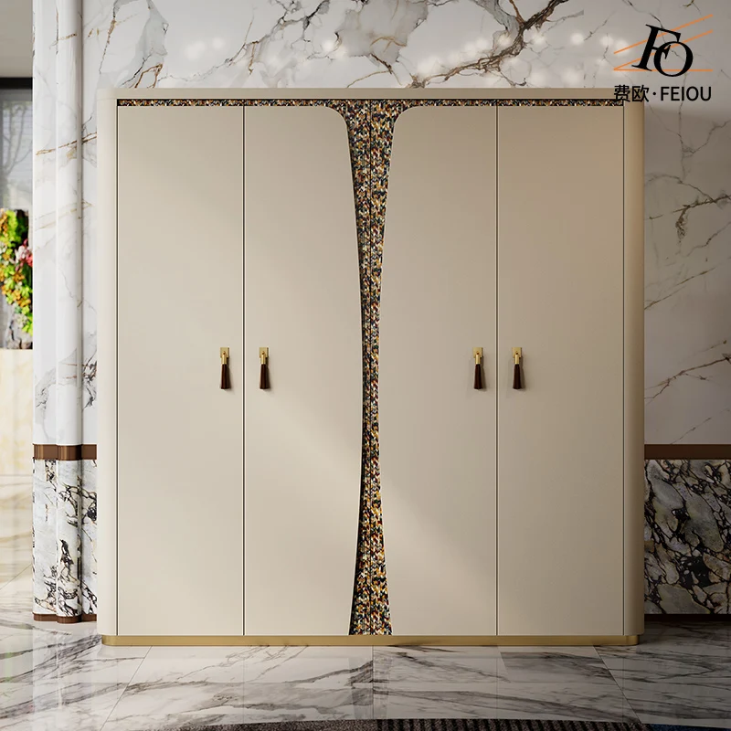 

Light Luxury Bedroom Wardrobe Italian Storage Partitions Design Aesthetic Lounge Closet Trendy Accessories Vestidores Furniture
