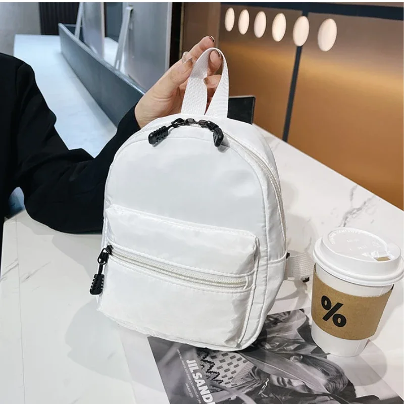 Fashion Solid Color Backpack Women Nylon Knapsack Preppy Style Mini Rucksacks bag for women