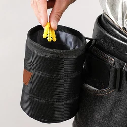 Multi-Functional Screw & Nail Storage Bag Durable Black Tool Belt Pouch Thickened Wear-Resistant Organizer For Home Repairs