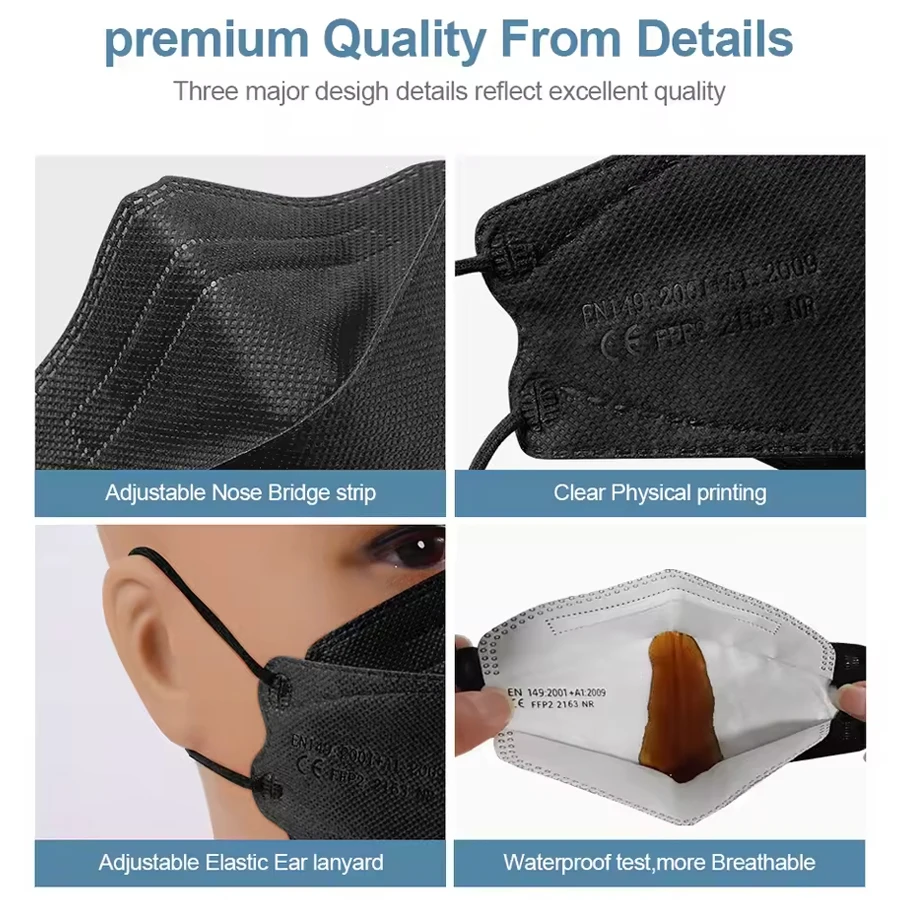 20-120 قطعة قناع وجه السمك القابل للتصرف للرجال والنساء الكبار Kn95 حماية الوجه قناع 4 طبقة رقائق موضة الألوان قناع تنفس #4