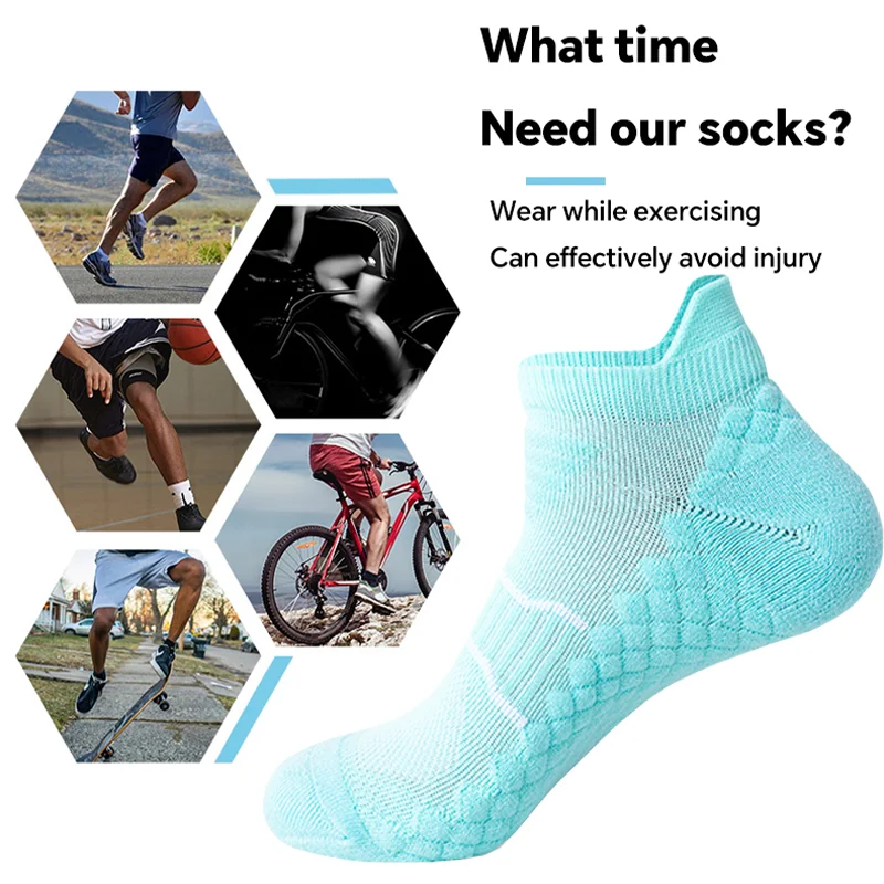 YUPAO Women Pure Cotton Boat Socks Breathable Anti Slip Outdoor Sports Stretch Men\'s socks Sweat Absorbing Massage Sole Socks