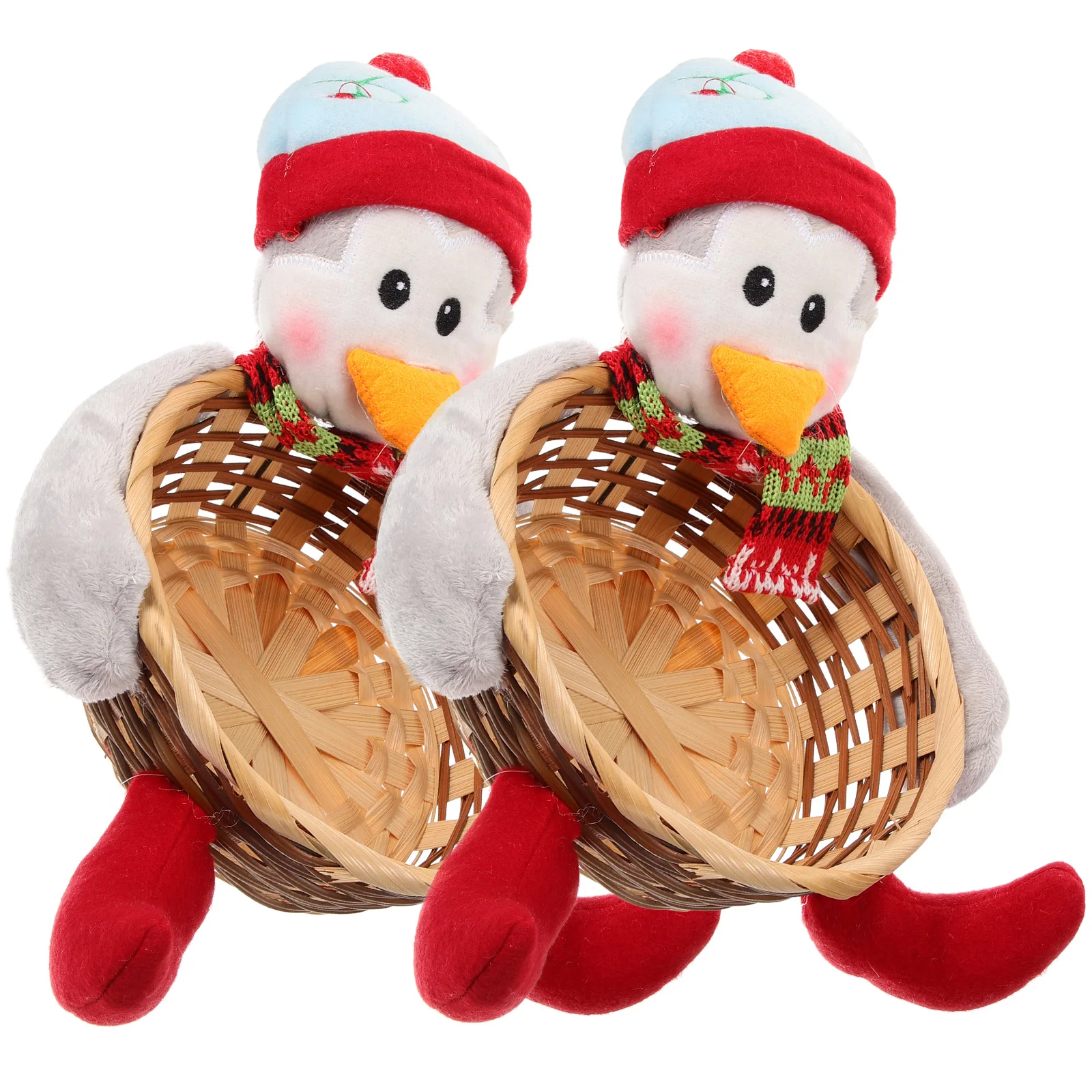 

2 Pcs Candy Basket Gift Ornament Storage Party Xmas Holder Kids Christmas Gifts