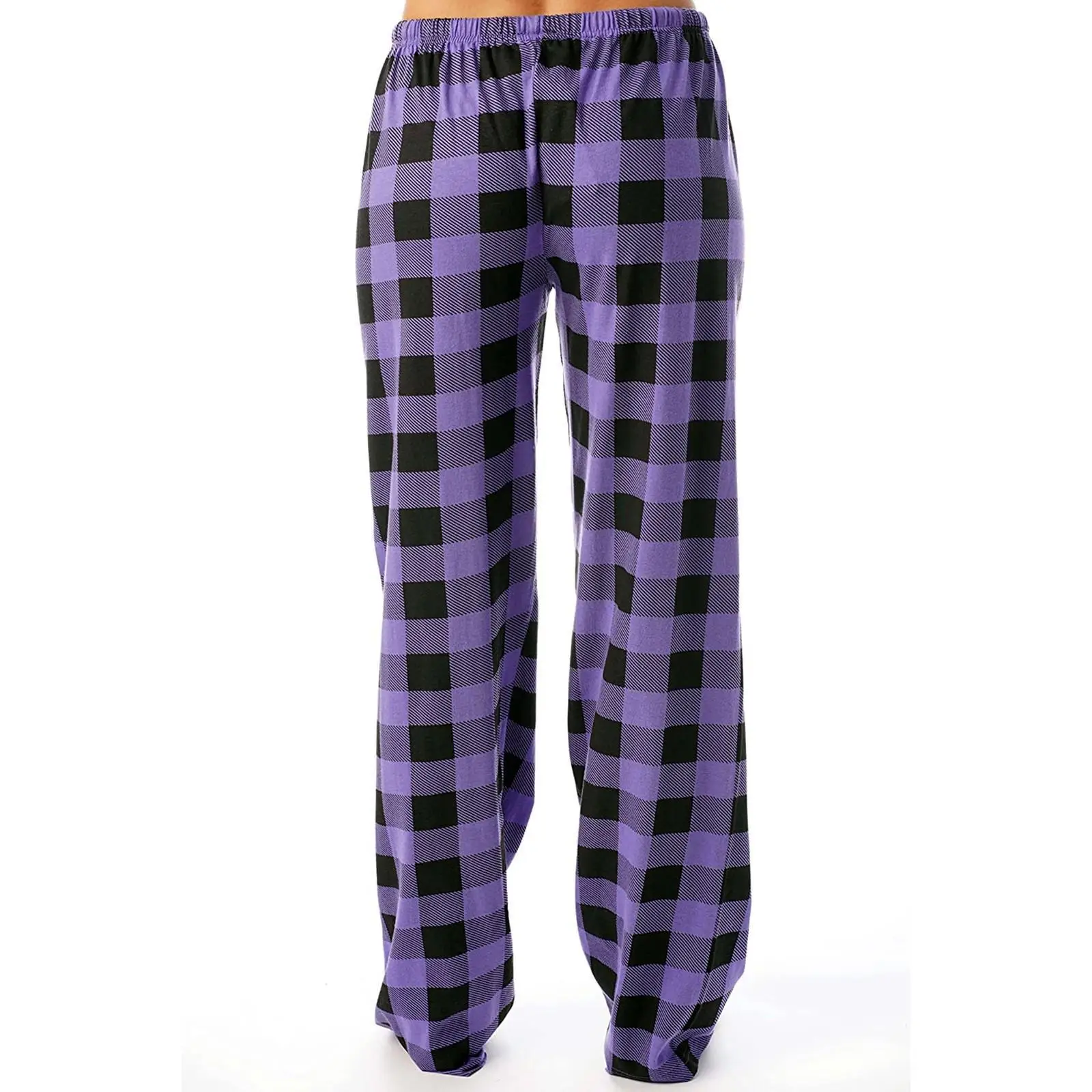 Pantalones de pijama sueltos de algodón a cuadros para mujer, pantalones de pijama para hombre, ropa de salón para dormir, pantalones elásticos