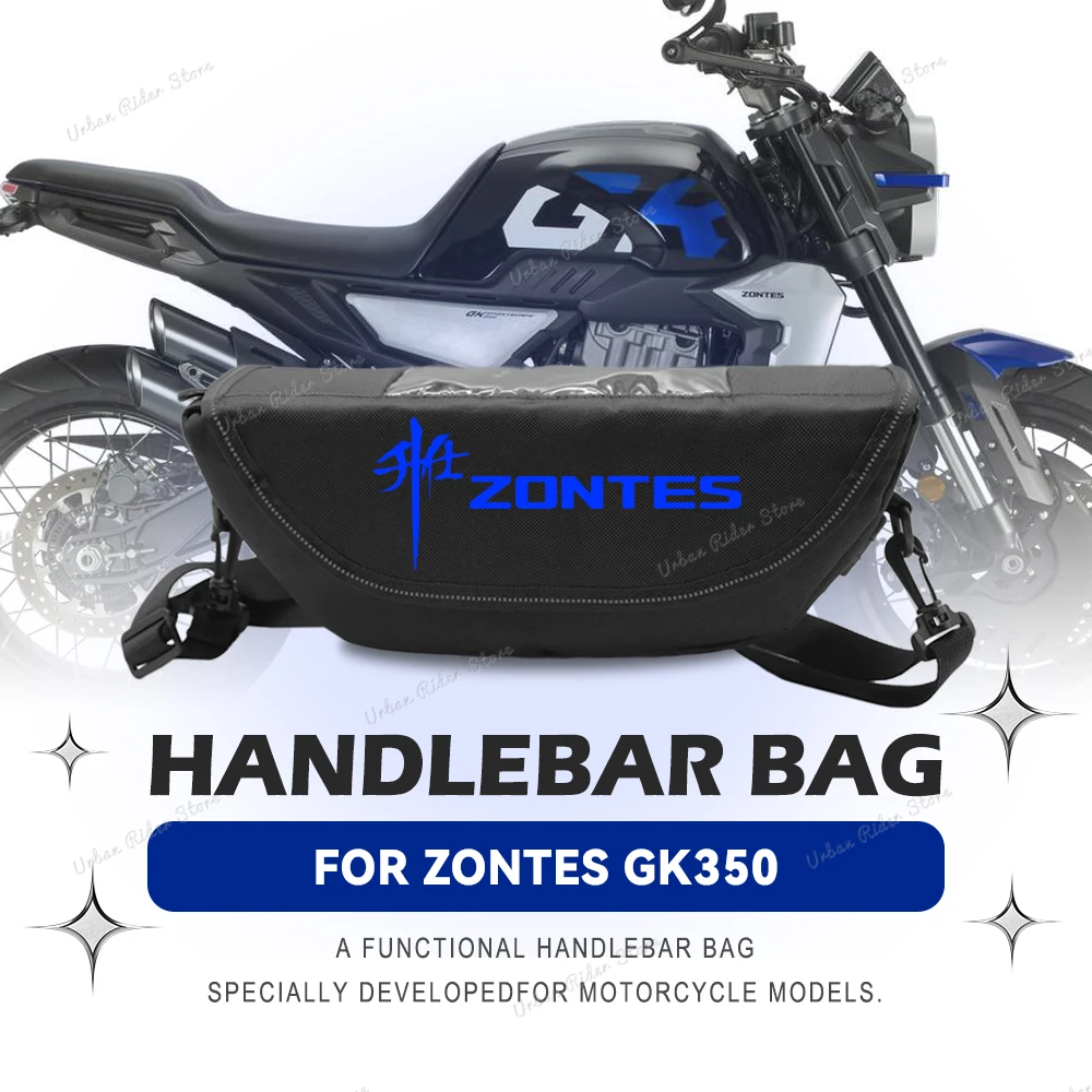 

Waterproof and Dustproof Motorcycle Handlebar Travel Bag for Zontes GK350 350X 350R 350S - Durable Handlebar Storage Pouch