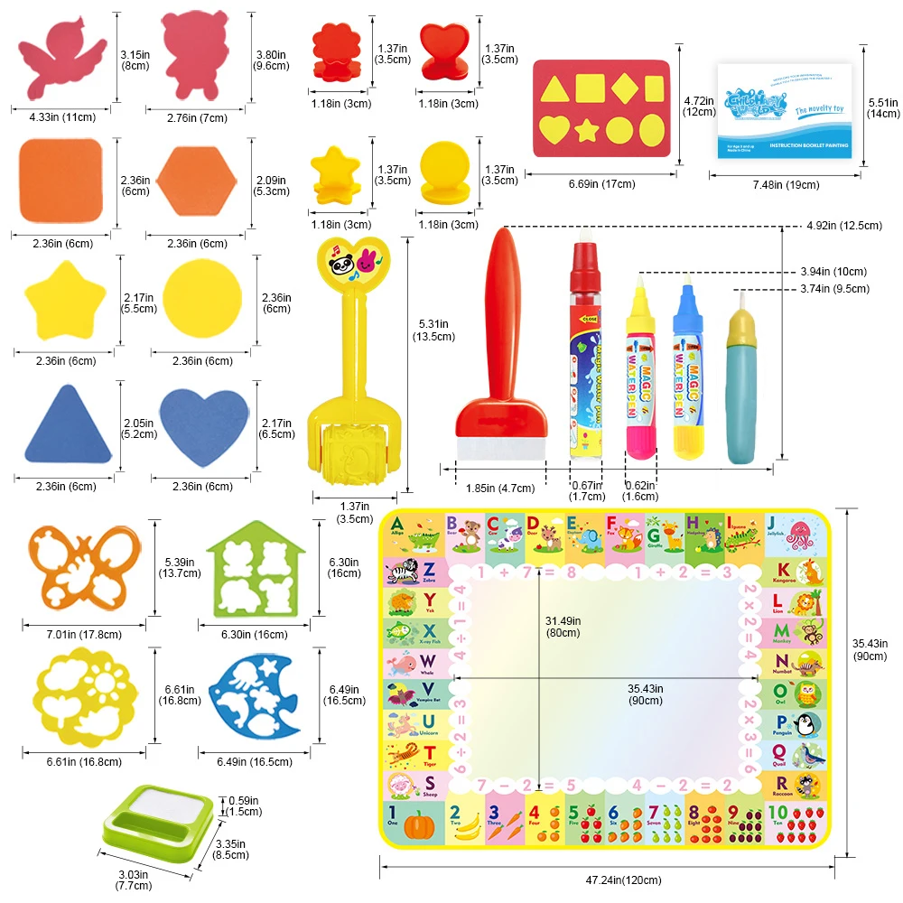 Magische watertekenmat Kleurmat Doodle Mat met magische pennen Montessori Speelgoed Schilderbord Educatief speelgoed voor kinderen Geschenken