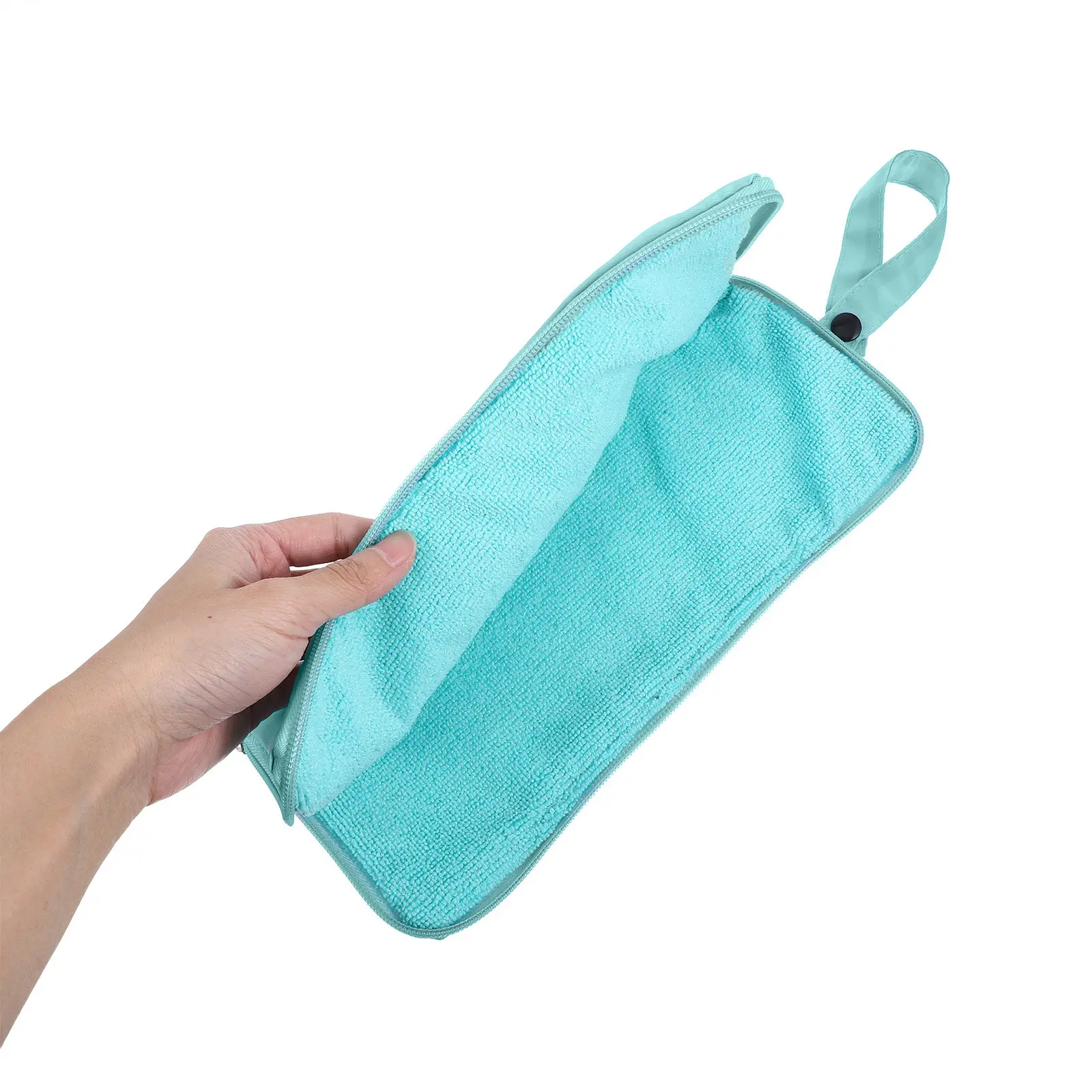 Blue Waterproof Umbrella Sleeve Folding Umbrella Cover Microfiber Storage Bag Travel Soft Towel Fabric Scratch Resistant